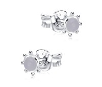 Rose Quartz Stone Silver Ear Stud STS-5340